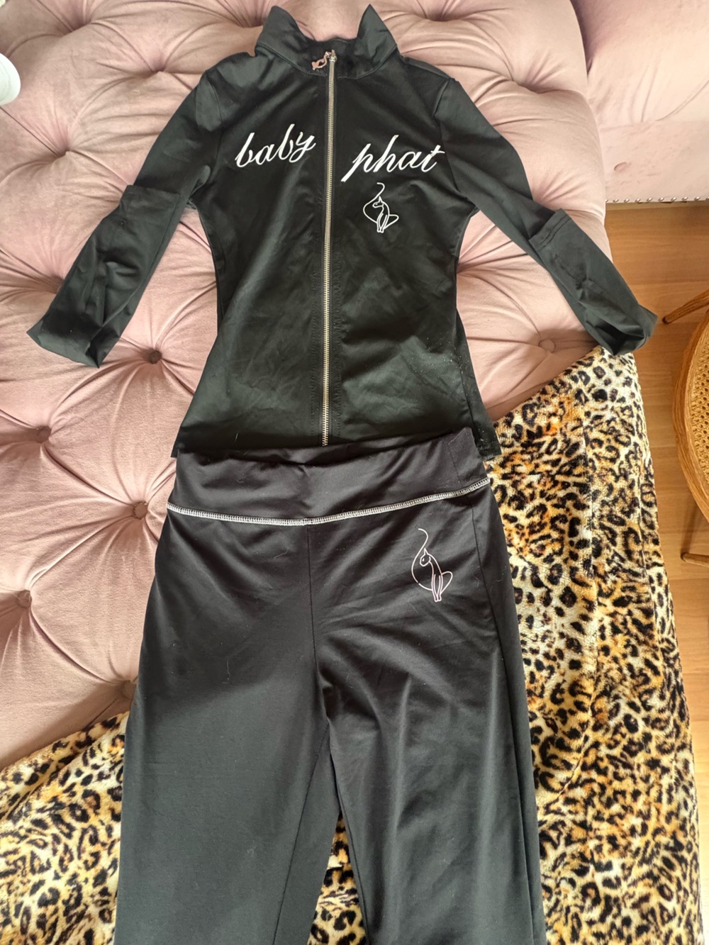 Baby Phat Black Zip-Up Jacket and Leggings Set